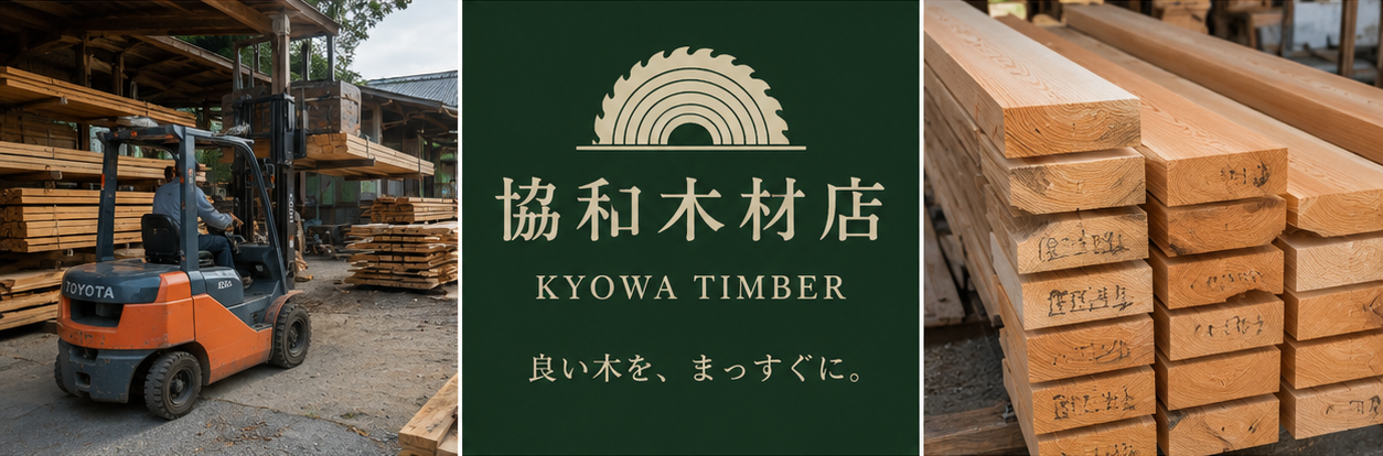 協和木材店 木材ヤード・製材風景