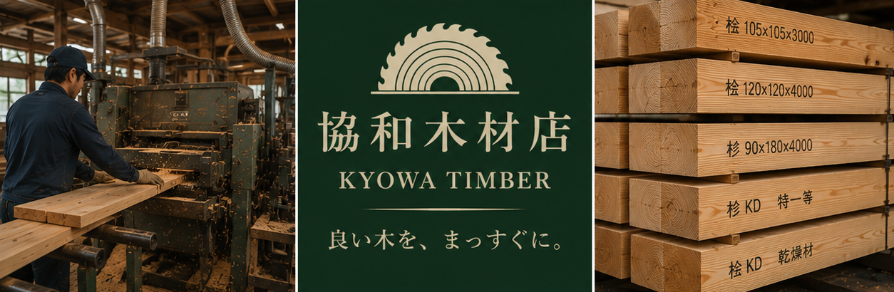 協和木材店 木材ヤード・製材風景